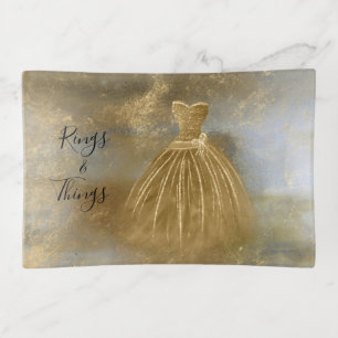 Gold Elegant Rings And Things Trinket Tray