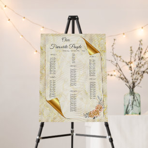 Gold Elegant Ripple Effect & Roses Leaves and Bird Foam Board
