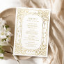 Gold elegant romantic ornate vintage wedding menu