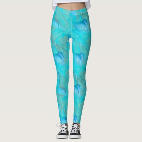 Gold Elegant Rose line drawing Leggings