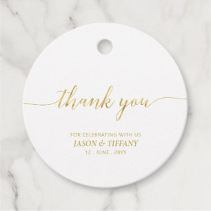 Gold Elegant Script Party Favor Thank you Favor Fa Tags