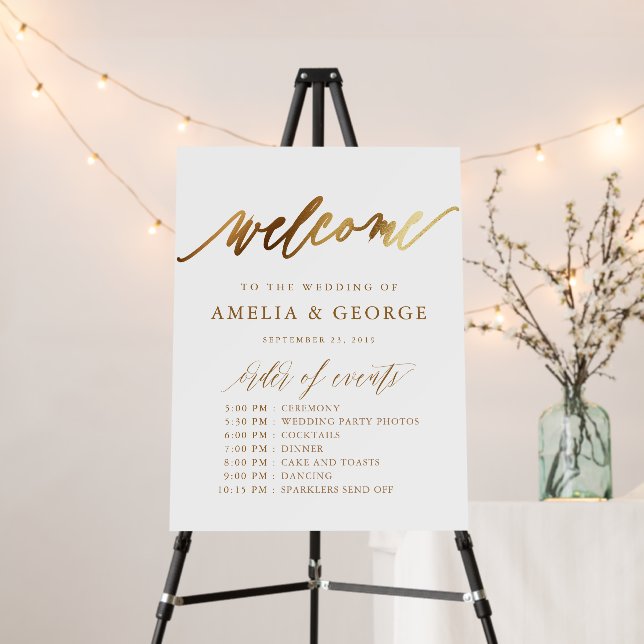 Gold elegant script typography foam board (In Situ (Stand))