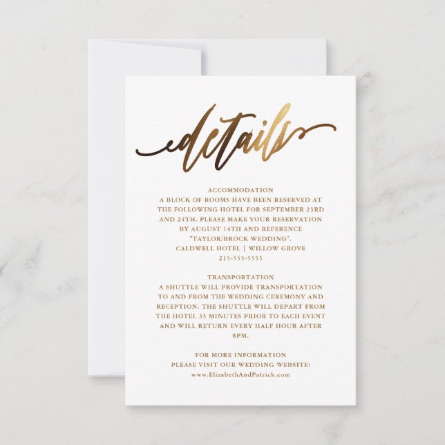 Gold Elegant Script Typography Invitation (Front)