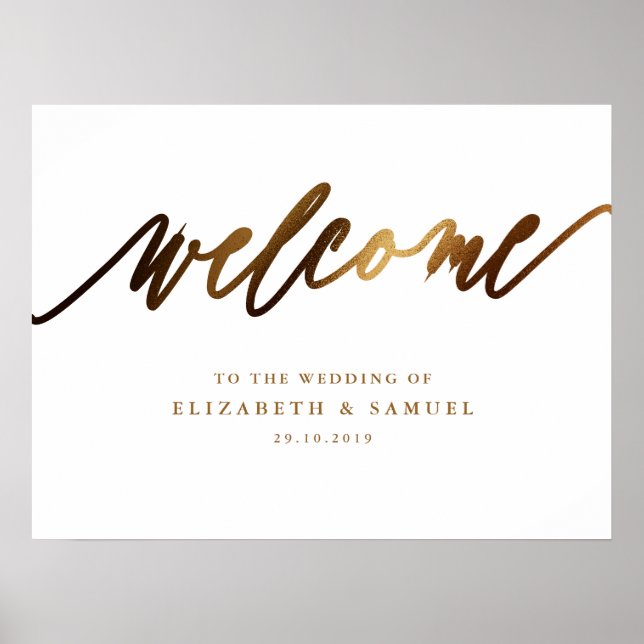 Gold Elegant Script Typography Poster (Front)