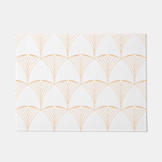Gold, elegant simple luxurious traditional pattern doormat (Front)