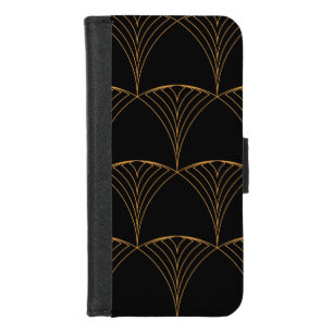 Gold, elegant simple luxurious traditional pattern iPhone 8/7 wallet case