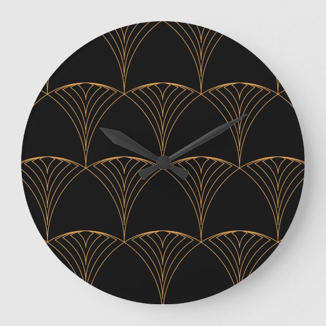 Gold, elegant simple luxurious traditional pattern large clock (Front)