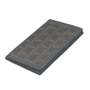 Gold, elegant simple luxurious traditional pattern tri-fold wallet