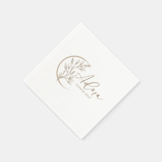 Gold | Elegant Stylish Lettering Cheers Event Napk Napkins