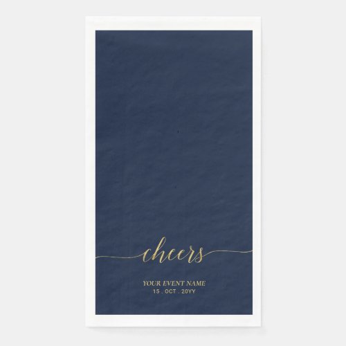 Gold  Elegant Stylish Lettering Cheers Event Napk Paper Guest Towels