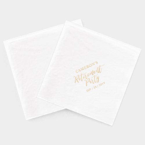 Gold | Elegant Stylish Lettering Retirement Party