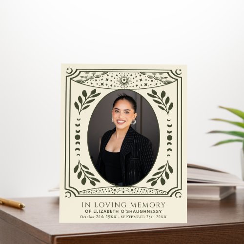 Gold Elegant Tarot Card Memorial Photo Foam Board