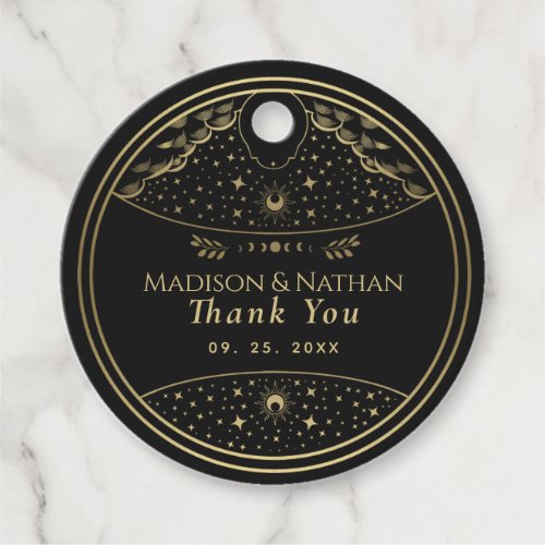 Gold Elegant Tarot Card Wedding  Favor Tags