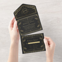 Gold Elegant Tarot Card Wedding Invitation