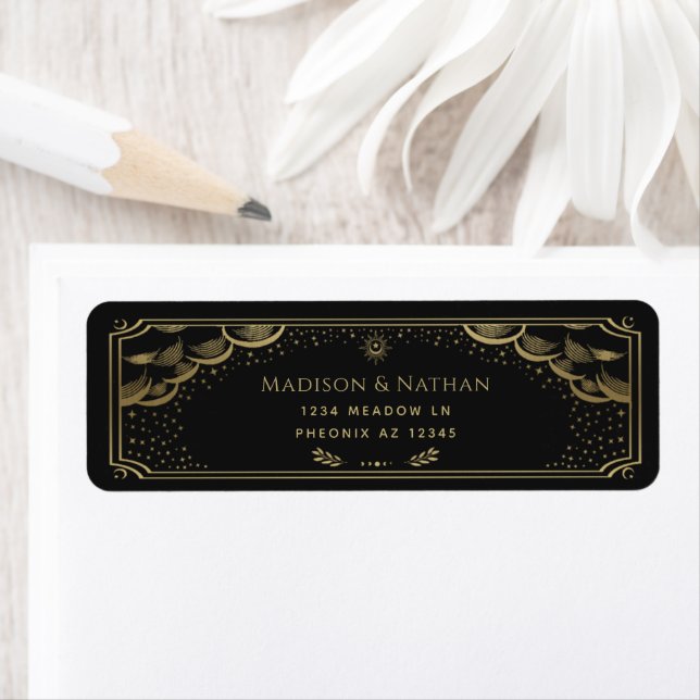 Gold Elegant Tarot Wedding Label (Insitu)