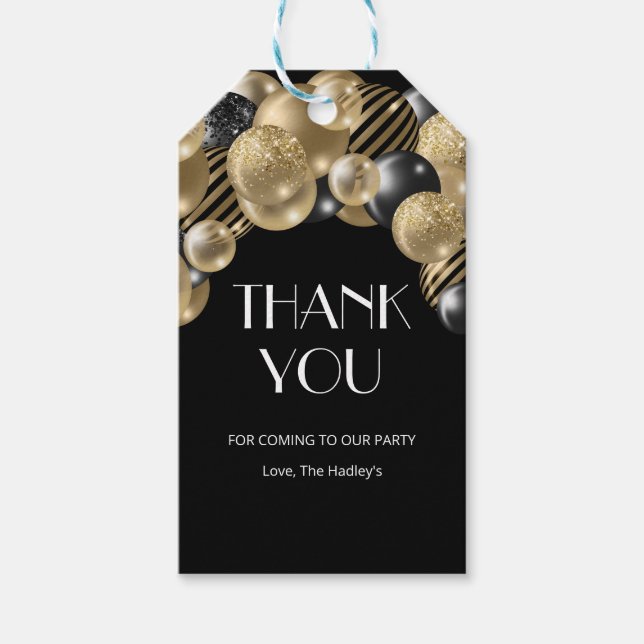 Gold Elegant Thank You Gift Tags (Front)