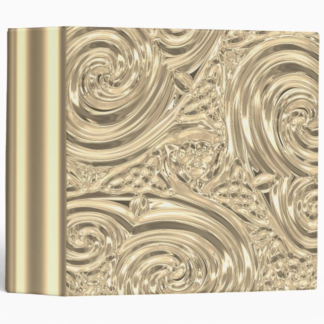 Gold elegant victorian art nouveau 3 ring binder (Front/Spine)