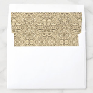 Gold elegant victorian embossed look envelope liner