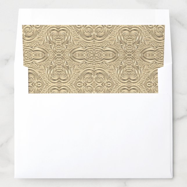 Gold elegant victorian embossed look  envelope liner (In Envelope)
