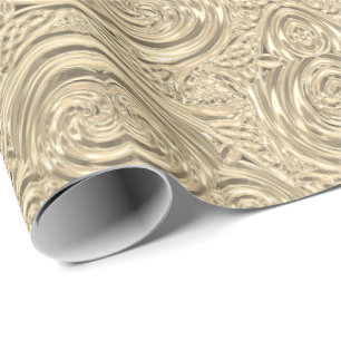 Gold elegant victorian nouveau wrapping paper