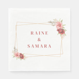 Gold Elegant Wedding Paper Napkins 