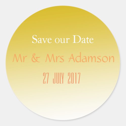 Gold Elegant Wedding Sticker