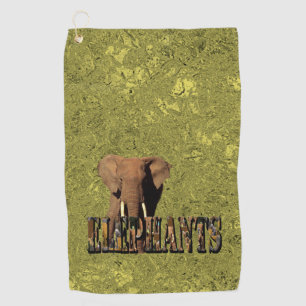 Gold Elephant Design, Golf Towel