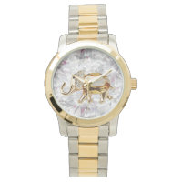 Gold Elephant Diamond glitter jewel look glam Watch