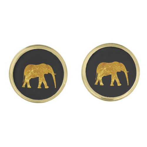 Gold Elephant Gold Cufflinks