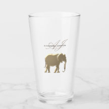 Gold Elephant Monogram Personalized