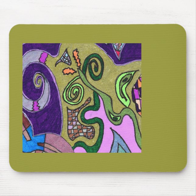 "Gold Elephant" original abstract Mouse Pad (Front)