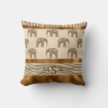 Gold Elephant Tiger Elegant Pretty Chic Monogram