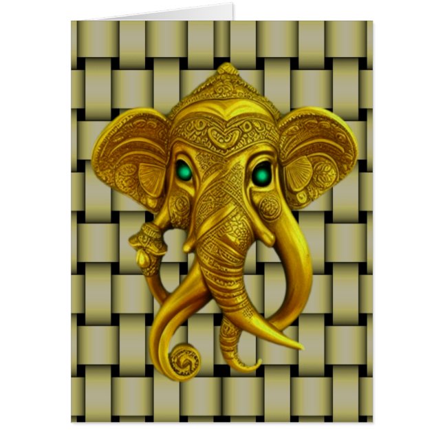 gold elephants for good luck  card (Front)