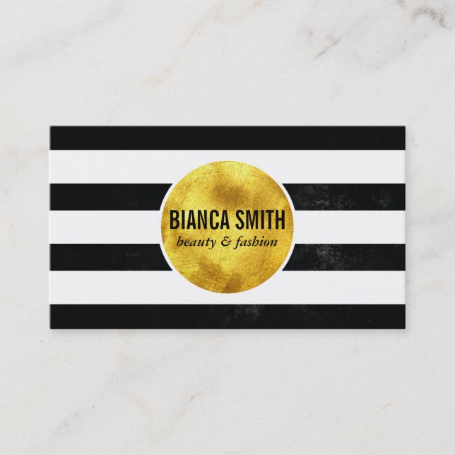 Gold Embellish | Stripes Business Card (Front)