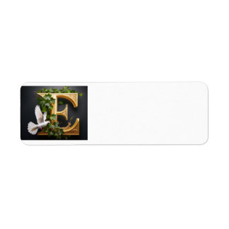 Gold Emboss E Label