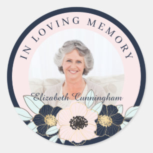 Gold Embossed Floral and Greenery Foliage Classic Round Sticker