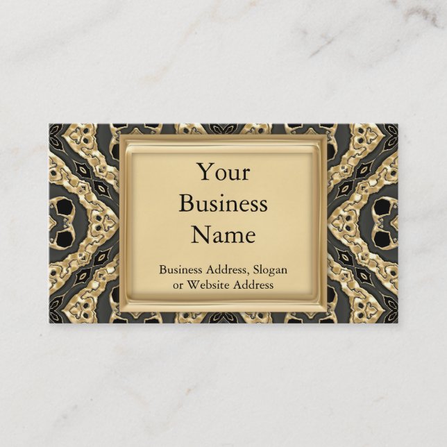 Gold Embossed Lace Business Card (Front)