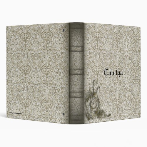 Gold Embossed Look Damask Binder