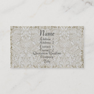 Gold Embossed Look Damask Business Card