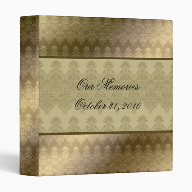 Gold Embossed Look Renaissance Wedding Photo Album Binder (Front/Spine)