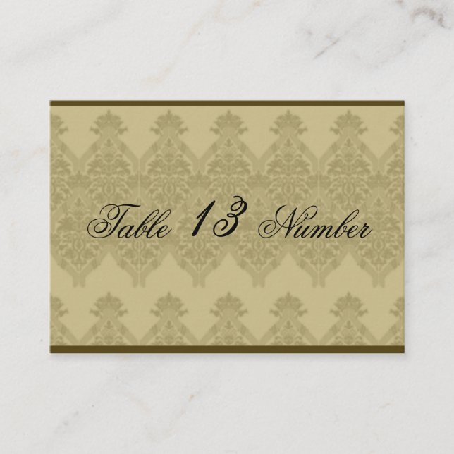 Gold Embossed Look Renaissance Wedding Table Numbe Place Card (Front)