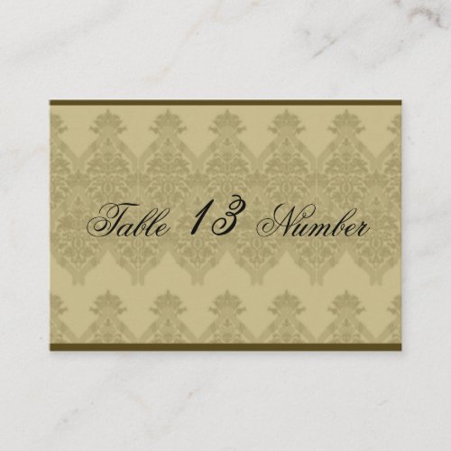 Gold Embossed Look Renaissance Wedding Table Numbe Place Card