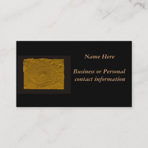 Gold Embossed Look Rose Business Card