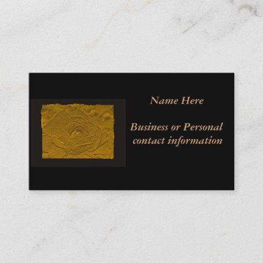 Customizable Gold Embossed Look Rose Business Card