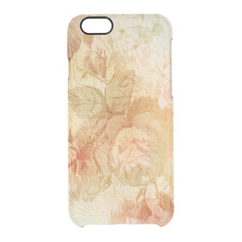 Gold Embossed Roses Clear iPhone 66S Case