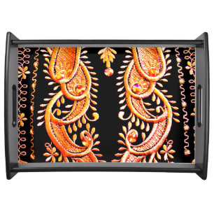 Gold Embroidery Serving Tray