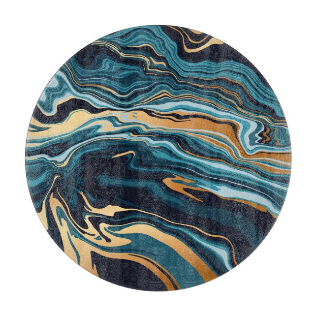 Gold Emerald Marble Background Luxury Cutting Board (Front)