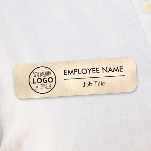 Gold Employee Clothes Name Badge Safety Pin Magnet