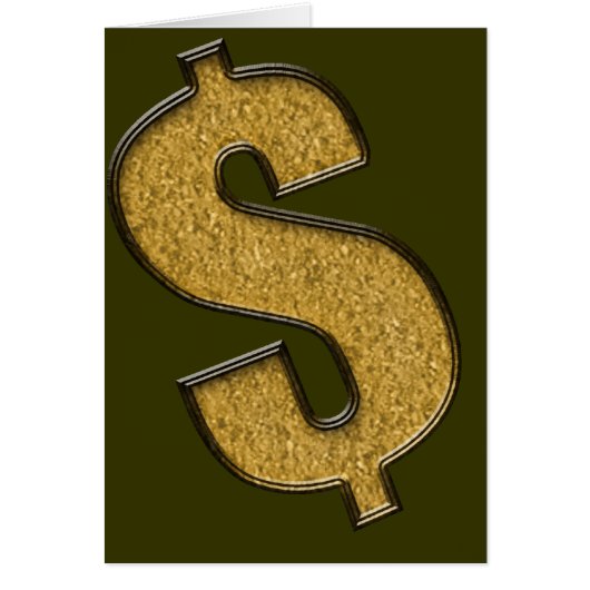 Gold Encrusted Dollar Sign Cards (Front)