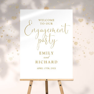 Gold Engagement Party Welcome Sign